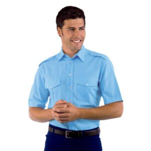 Camicia Pilota a mezza manica - Azzurro