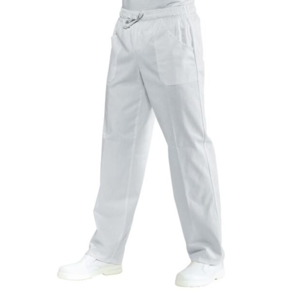 Pantalone con elastico in cotone - Bianco